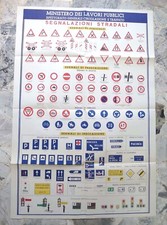 VECCHIO POSTER VINTAGE CARTELLO STRADALE SEGNALE STRADALE INSEGNA 80X110CM