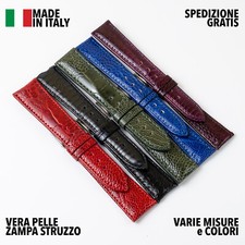 CINTURINO OROLOGIO ARTIGIANALE MADE IN ITALY VERA PELLE ZAMPA VERO STRUZZO 18 20