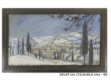 PIERETTO BIANCO BORTOLUZZI PIETRO QUADRO FIRMATO DATATO STUDIO SCENOGRAFIA S5