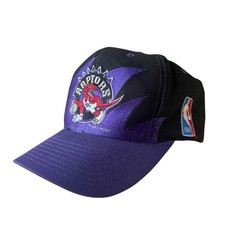 Cappello Berretto Vintage Toronto Raptors Logo Dente di Squalo Atletico Snapback Nero Cupola NBA