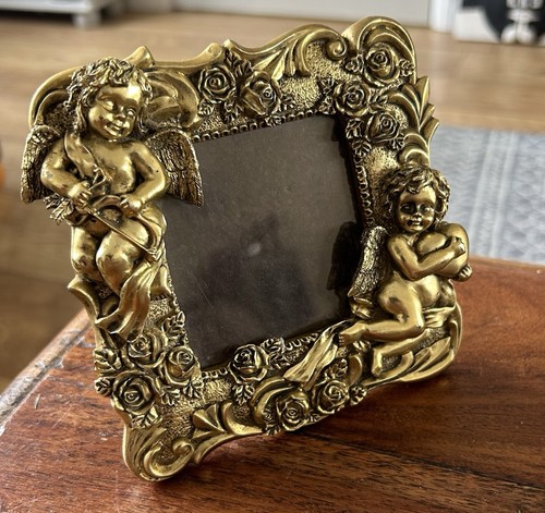 Ornate gilt cherub picture - ornate,