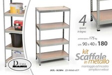 SCAFFALE METALLO 4 RIPIANI