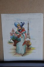 SPLENDIDO DISEGNO ACQUARELLATO  PUBBLICITARIO DELLA CASA EDITRICE LA SORGENTE 2