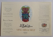 ETICHETTA VINO DELLA PACE 1992 Ibrahim KODRA Likmetaj versi David M. Turoldo