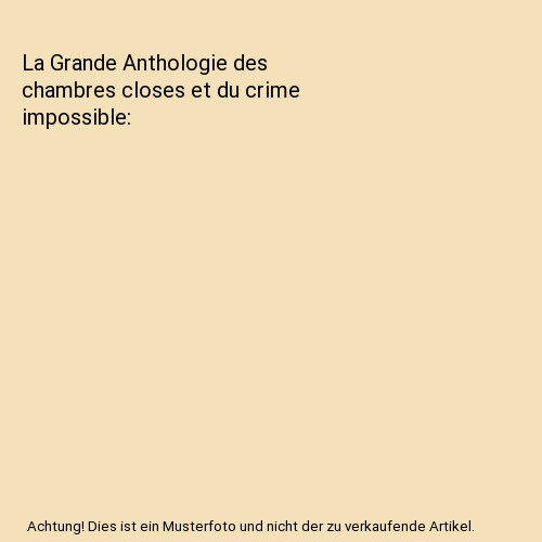 Grande anthologie des - anthologie,