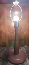 Vintage 70s wooden desk lamp - desk,