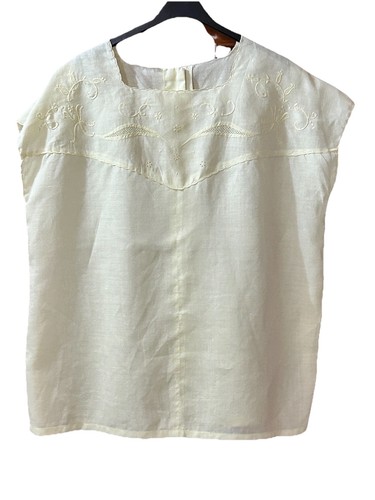 Top giallo pallido bottoni - top,