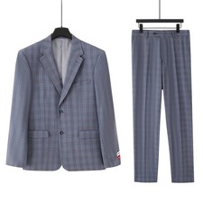Mens gray windowpane 2piece