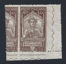 Italia 1921, n. 117ne Coppia di intagli fortemente spostati - MNH**