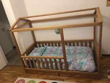 Letto singolo Legno Massello Di Castagno Fatto A Mano,con Cassettoni,come Nuovo