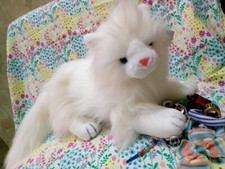 Peluche peluche pelliccia morbida pelo lungo bianco gatto giocattolo regalo per bambini unisex