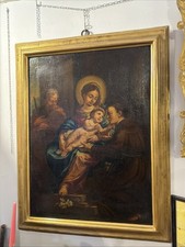 Dipinto Antico Sacro Olio Su