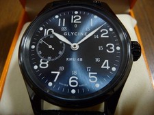 Orologio pilota Glycine KMU 48 carica manuale 48 mm PVD nero piccoli...