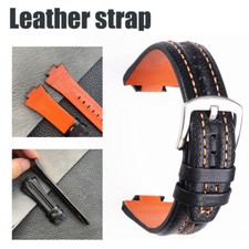 Cinturino orologio pelle nera 15 x 27 mm per Seiko Sportura spille molla + strumento barra