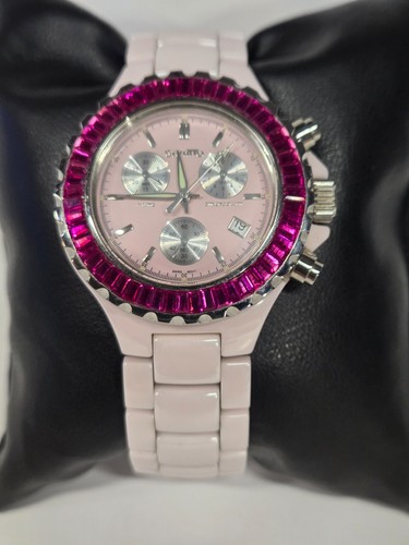 Cronografo ceramica rosa