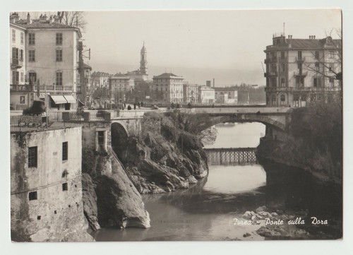Ivrea torino cartolina ponte - ivrea,