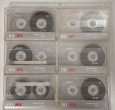 Lotto 6x RAKS SX 60 90 musicassette vergini cassette tape vintage