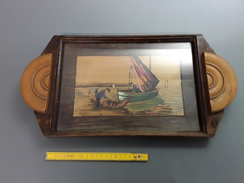 Antico vassoio legno 1950 - in,