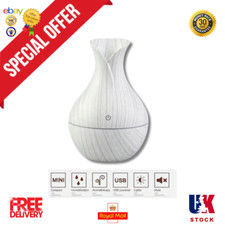 Umidificatore elettrico diffusore aroma olio essenziale ad ultrasuoni, LED USB, bianco