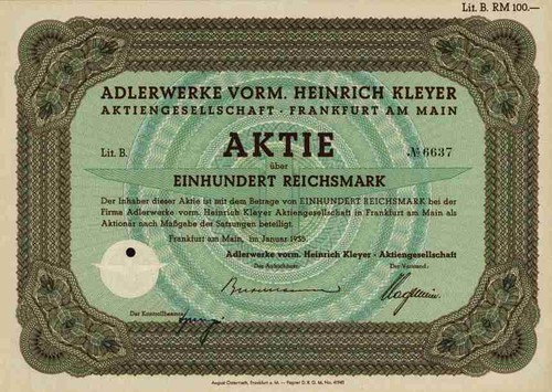 Adlerwerke kleyer 1935 triumph - adlerwerke,