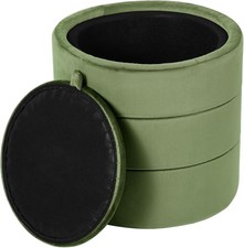 Pouf rotondo portaoggetti con