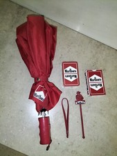 3 Oggetti Articoli Pubblicitari Marchio Marlboro Ombrello Mazzo di Carte Bridge