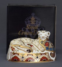 Royal Crown Derby 'Lion Cub' scatola e certificato Fermacarte Ltd.Ed 1° Qualità Oro Stp