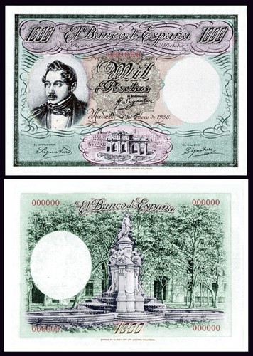 Facsimil billete 1000 pesetas - billete,