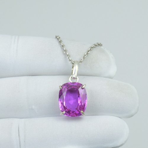 Collana zaffiro rosa taglio - collana,