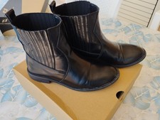 STIVALETTI DONNA BATA TACCO BASSO IN PELLE TG 39 STIVALI CORTI NERO