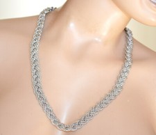 Cintura donna gioiello catena argento maglia treccia intrecciata elegante UG72