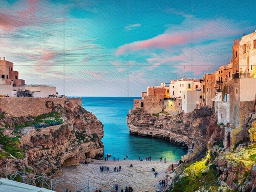 Pannello ceramica mosaico - , di