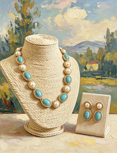 Set perle pietra turchese - set, di