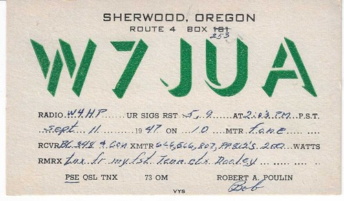 Scheda radio qsl 1947 sherwood - qsl,