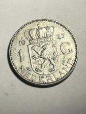 1955 NETHERLANDS 1 GULDEN COIN
