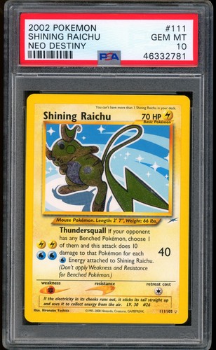 2001 pokemon shining raichu - pokemon,