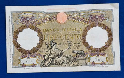 Banconota italia 100 - d'italia,