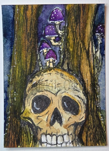 Aceo original watercolor art - original,