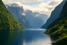 Poster natura fiordo norvegese