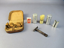 Set da barba vintage rasoio pennello e lamette da uomo anni 50