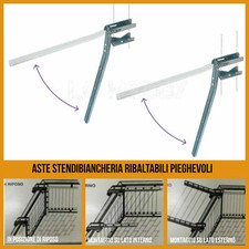 stendibiancheria da balcone pieghevole salvaspazio aste staffe bracci stendino