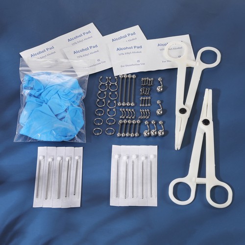 70pz kit piercing orecchio - 70pz,