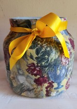 VASO VETRO CON RIVESTIMENTO DECOUPAGE 16hX15,5 CM