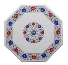 Tavolo intarsiato marmo - intarsiato, bianco