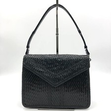 Borsa a mano Yves Saint Laurent in pelle nera treccia autentica