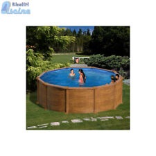 KITPR558WO PISCINA FUORITERRA PANNELLI GRE MAURITIUS DIAM 550XH132 EFFETTO LEGNO