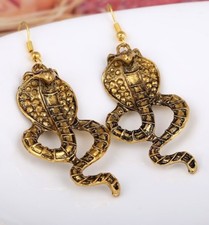 NOTEVOLI ORECCHINI '20 A ''SERPENTE'' IN LEGA ARGENTO-ORO GIALLO,BELLISSIMI !