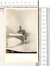 PAB 578) LOCOMOTIVA SPAZZANEVE POSTUMIA 1933 TRENI FERROVIE FOTO STAZIONI