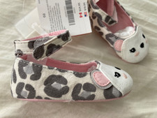 TG 1 Gymboree Snow Leopard Balletto Piatte Culla Scarpe Vestito Bambina 0 3 M Neonato