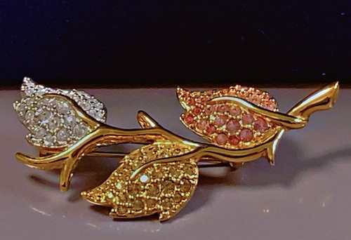 Broche swarovski plaqué - broche, or